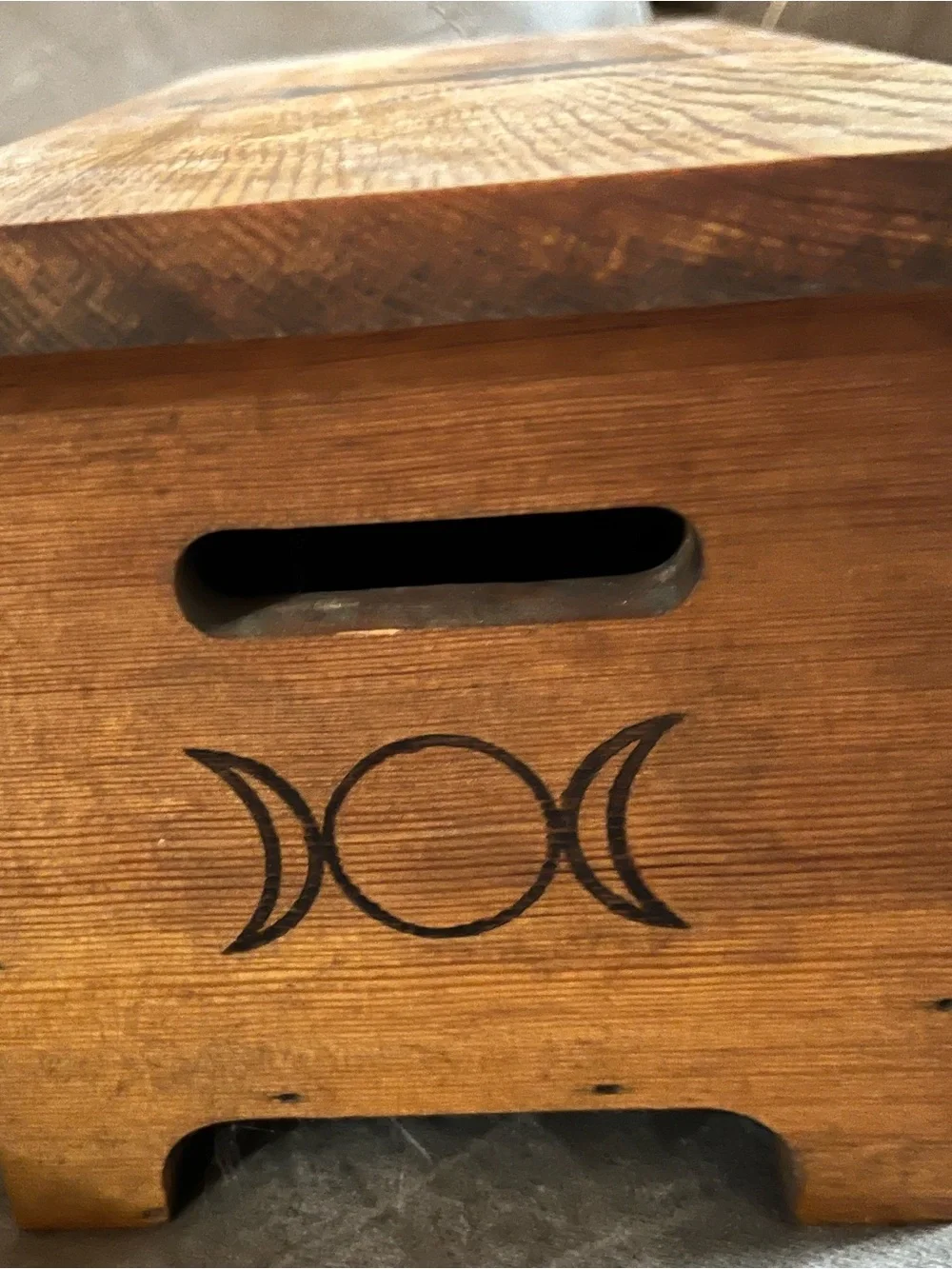 Hand Crafted Black Triple Moon Goddess Wood Plaque